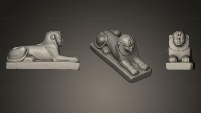 Статуэтки львы тигры сфинксы (Тахаркский сфинкс, STKL_0191) 3D модель для ЧПУ станка